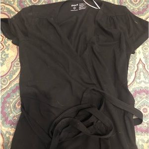 Pact organic cotton black wrap dress xl